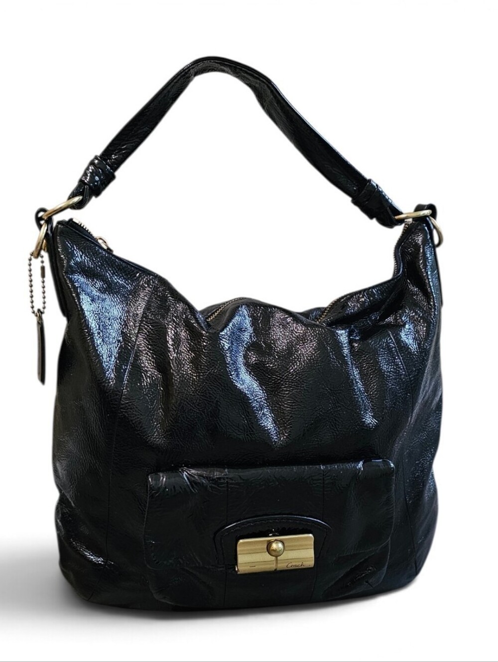 Classic Black Hobo Shoulder Bag - Unbranded